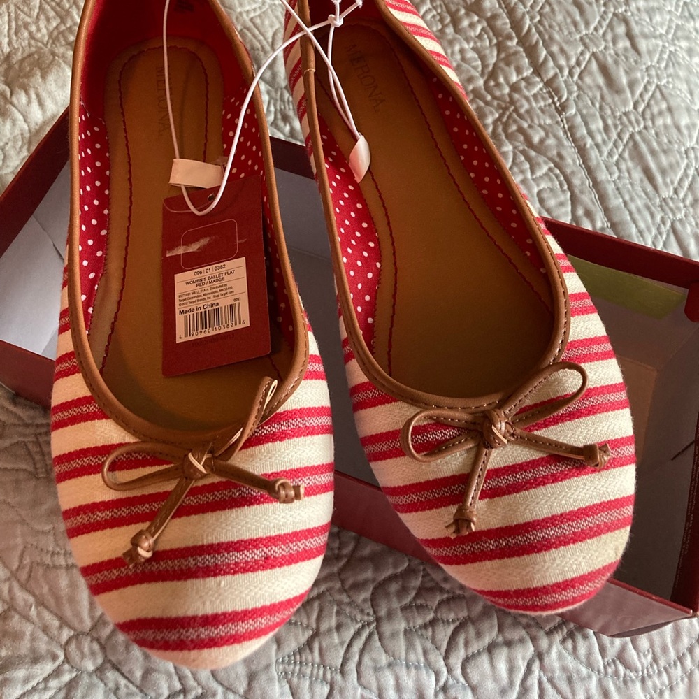 Merona Red & White Flats